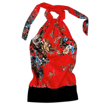 Load image into Gallery viewer, Floral Satin High Neck Top
