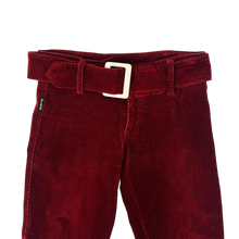 Load image into Gallery viewer, Deep Red Belted Corduroy Pants
