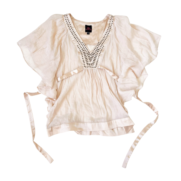Bebe Alabaster Linen Top