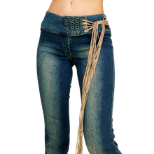 Load image into Gallery viewer, Early 2000s Suede Belt Jeans
