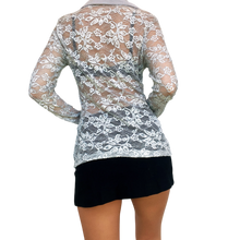 Load image into Gallery viewer, Anne Fontaine Lacy Gray Blouse
