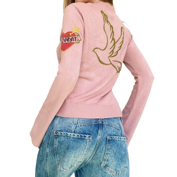 Early 2000s Pink Embroidered Sweater