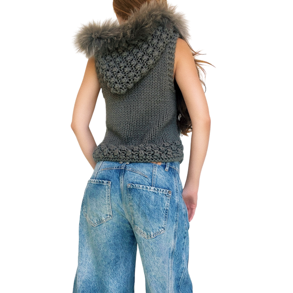 Furry Chunky Knit Vest