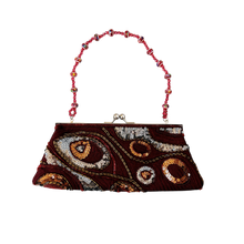 Load image into Gallery viewer, Burgundy Beaded Purse
