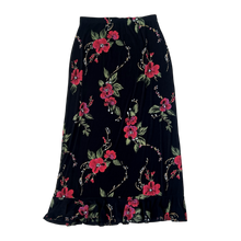Load image into Gallery viewer, Slinky Black Floral Maxi Skirt
