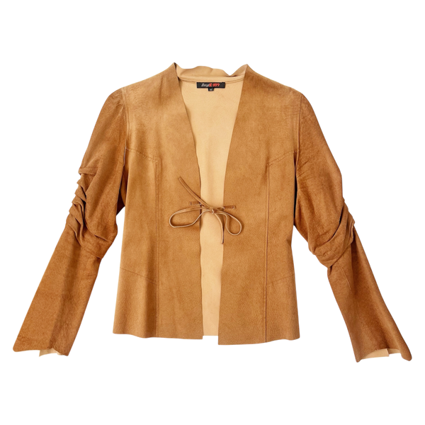 Vintage Suede Tie Front Shacket