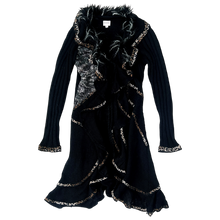Load image into Gallery viewer, Funky Black Knit Duster Cardigan
