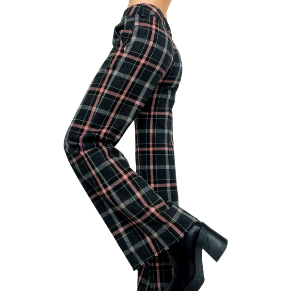 Benetton Plaid Wool Trousers