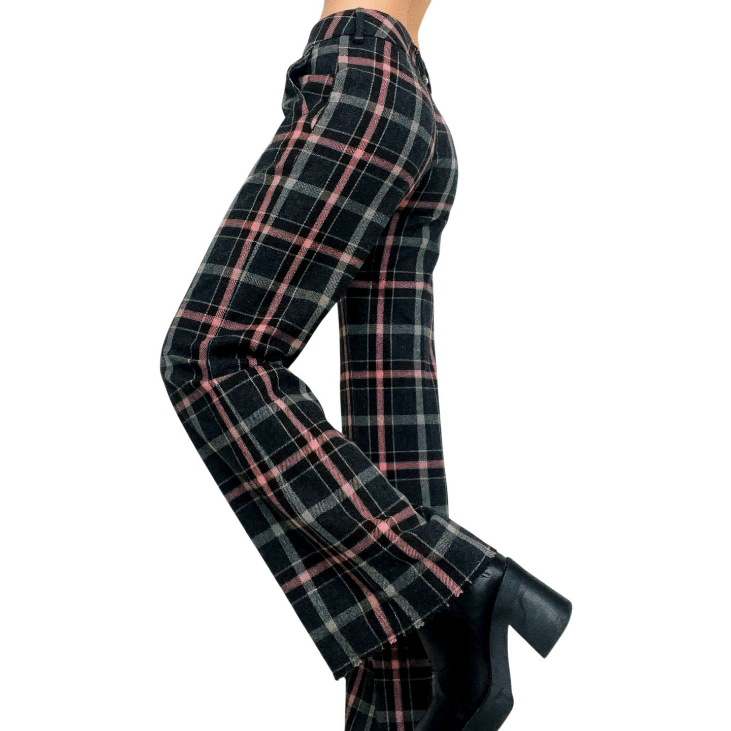 Benetton Plaid Wool Trousers