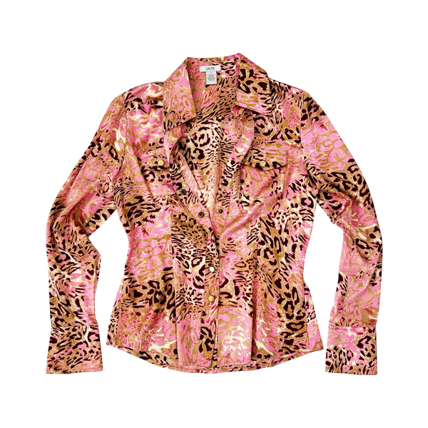 Caché Silk Animal Print Blouse