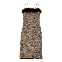 Load image into Gallery viewer, 90s Marabou Animal Print Dress
