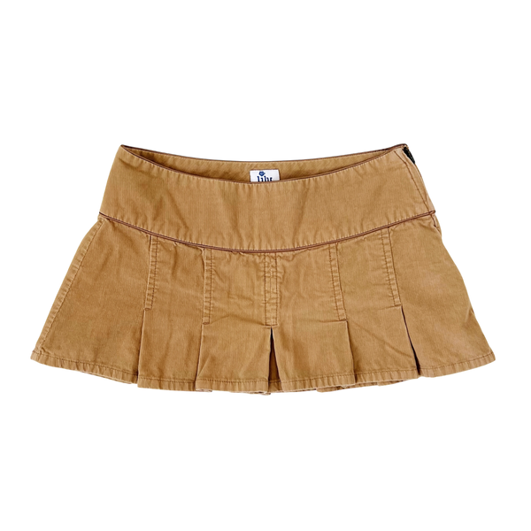 Tan Corduroy Micro Mini Skirt
