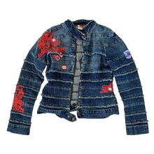 Load image into Gallery viewer, Funky Denim Moto Jacket
