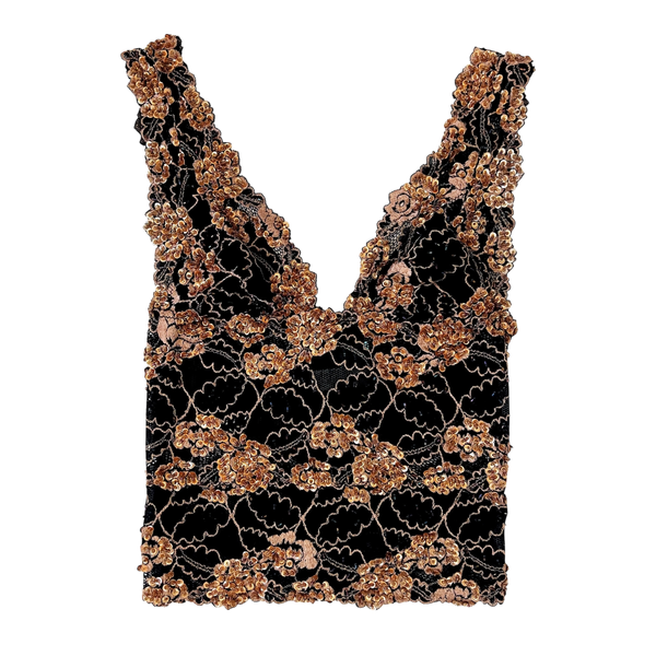 Marciano Lacy Beaded Top