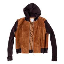 Load image into Gallery viewer, Vintage Suede &amp; Knit Hoodie
