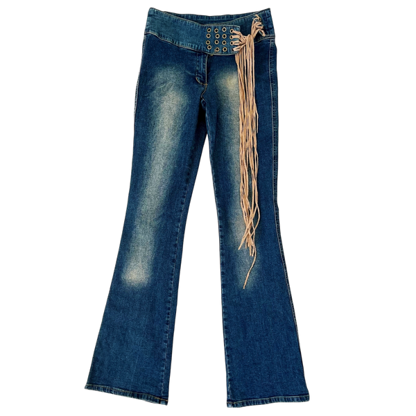 Early 2000s Suede Belt Jeans