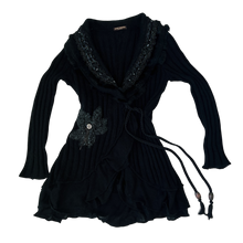 Load image into Gallery viewer, Embellished Black Wrap Cardi

