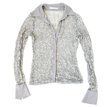 Load image into Gallery viewer, Anne Fontaine Lacy Gray Blouse
