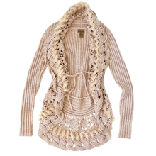 Load image into Gallery viewer, Intricate Tan Knit Cardigan
