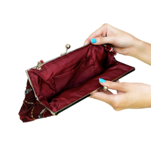 Load image into Gallery viewer, Burgundy Beaded Purse

