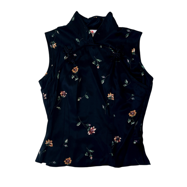 90s Floral Satin Top