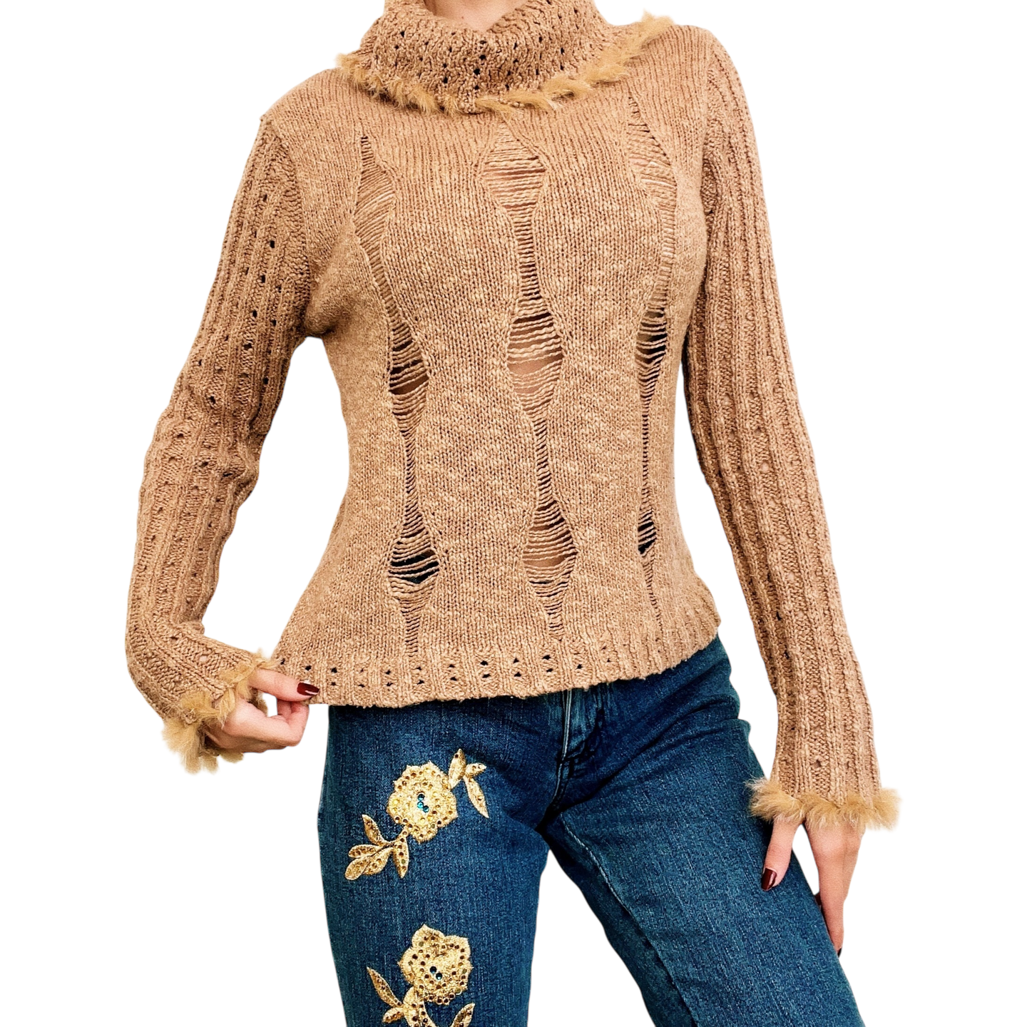 Furry Silk Knit Sweater