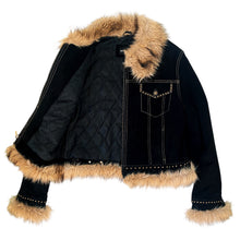 Load image into Gallery viewer, Furry Black Suede Jacket
