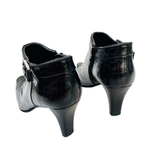 Load image into Gallery viewer, Black Leather Croc Booties
