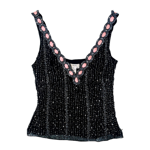 Caché Beaded Silk Top