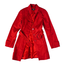 Load image into Gallery viewer, Bebe Cherry Red Satin Trench
