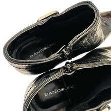 Load image into Gallery viewer, Black Leather Croc Booties
