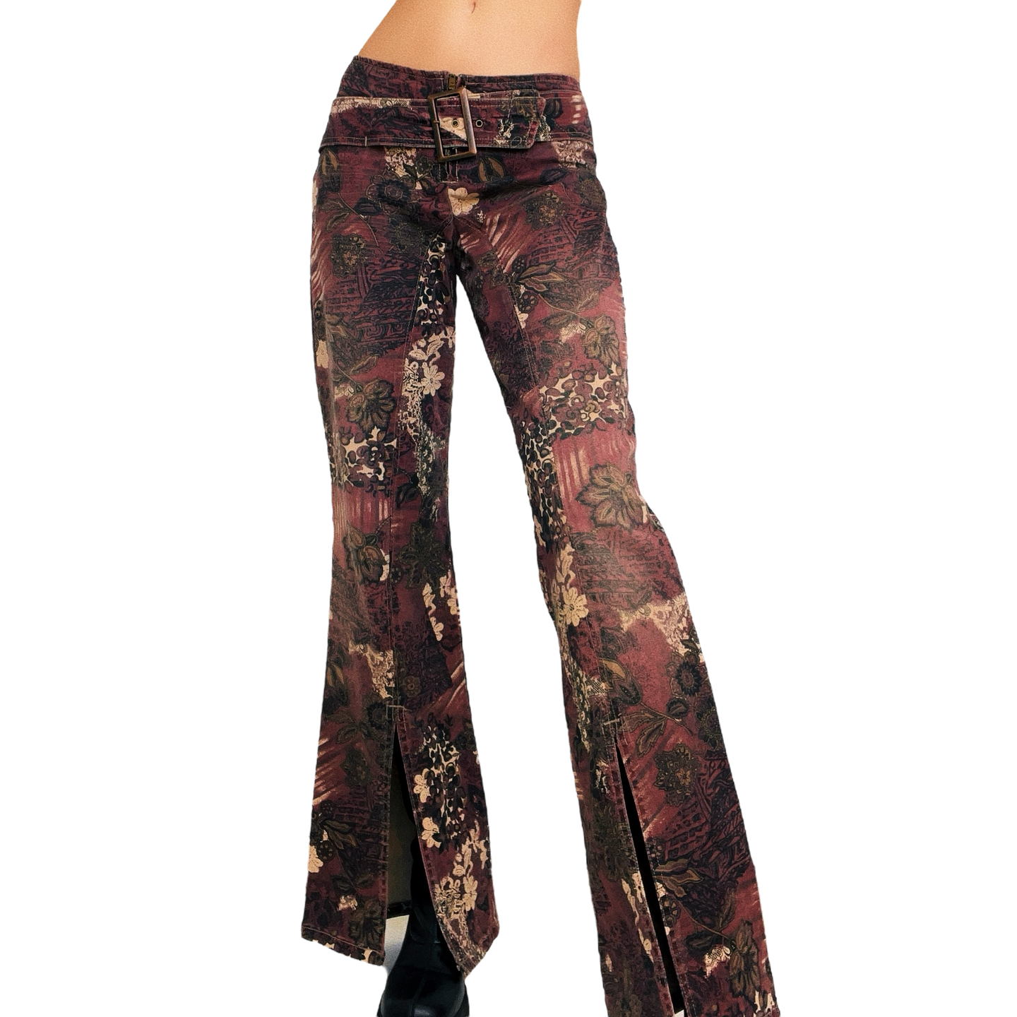 90s Belted Floral Pants