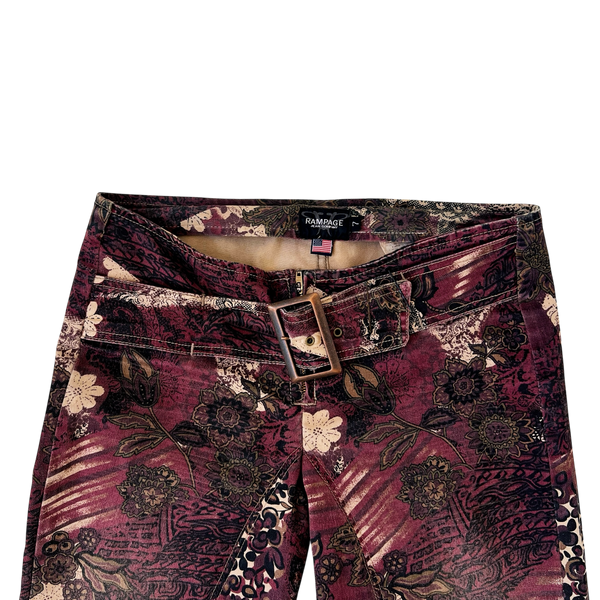 90s Belted Floral Pants