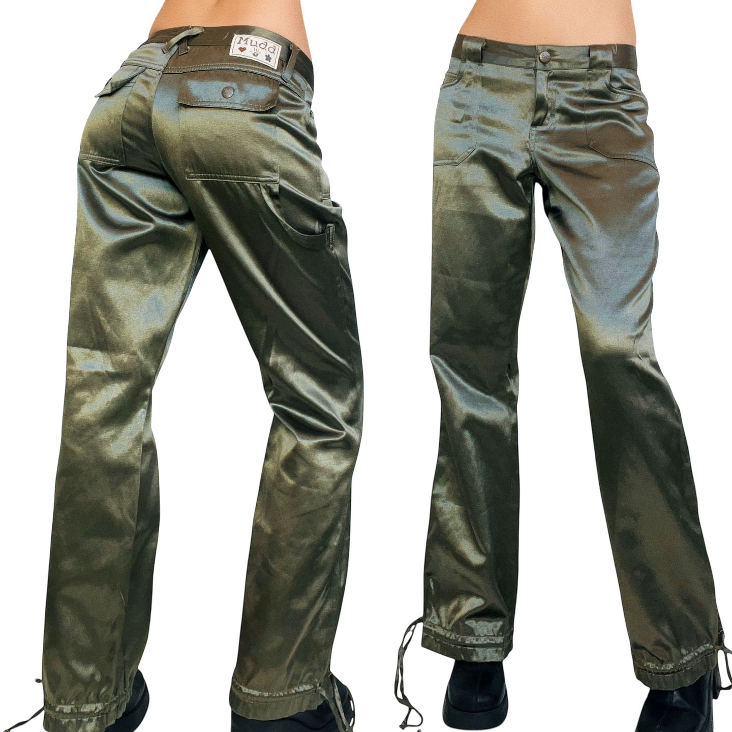 Satin Cargo Style Pants