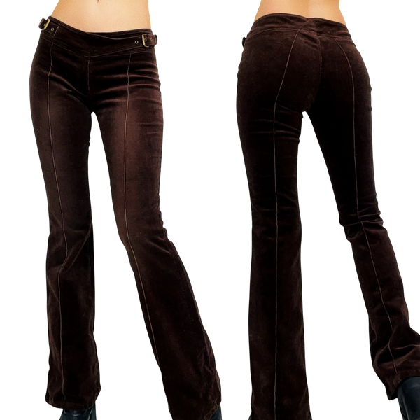 90s Brown Corduroy Buckle Pants