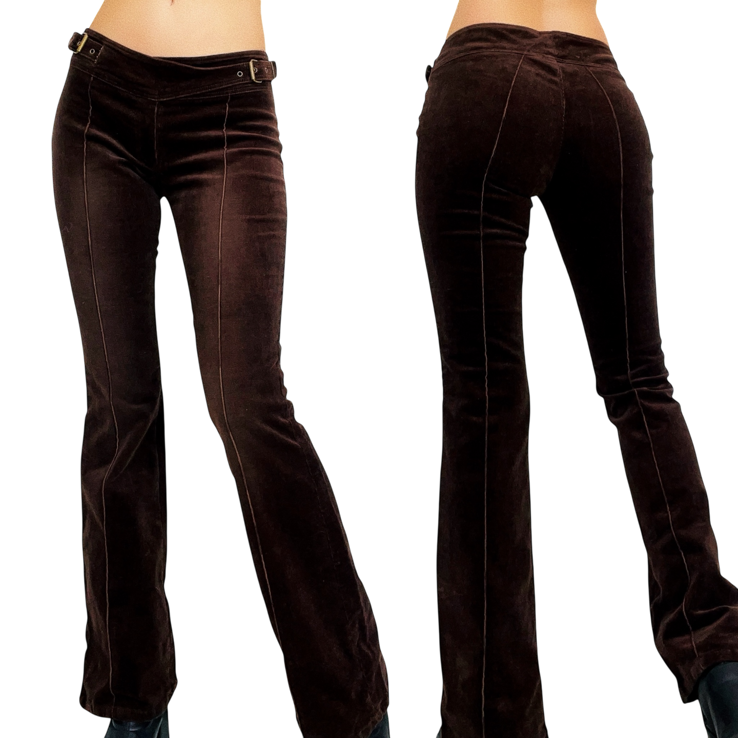 90s Brown Corduroy Buckle Pants