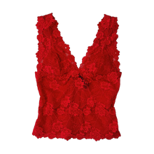 Load image into Gallery viewer, Bebe Cherry Red Lacy Top
