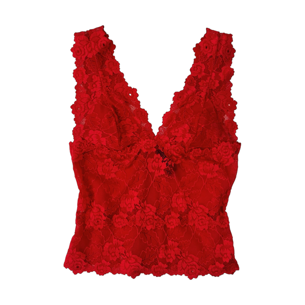 Bebe Cherry Red Lacy Top