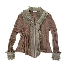 Load image into Gallery viewer, Ruffly Rhinestone Cardi Top

