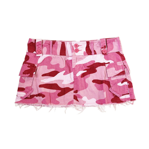 Pink Camo Cargo Mini Skirt