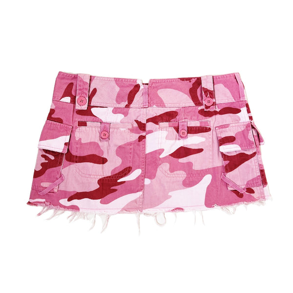 Pink Camo Cargo Mini Skirt