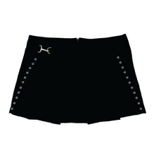 Load image into Gallery viewer, 90s Pleated Black Grommet Mini Skirt
