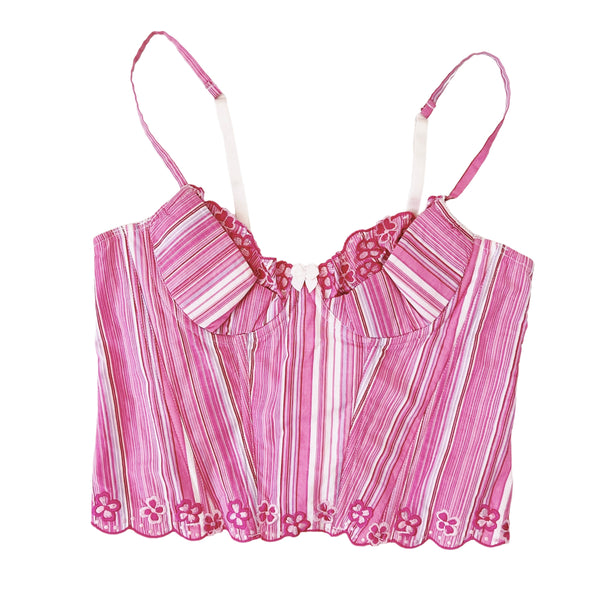 Frederick's Pink Striped Bustier