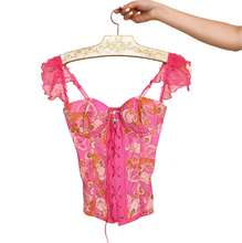 Load image into Gallery viewer, Pink Floral Corset Top

