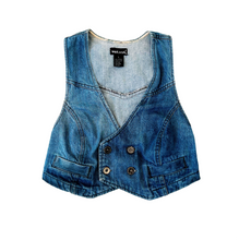 Load image into Gallery viewer, Early 2000s Cropped Denim Vest
