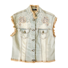 Load image into Gallery viewer, Embroidered Denim Vest
