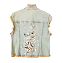 Load image into Gallery viewer, Embroidered Denim Vest
