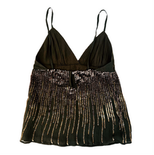 Load image into Gallery viewer, Mossy Green Silk Sequin Tank
