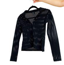 Load image into Gallery viewer, Stretchy Black Mesh Blouse
