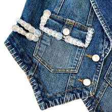 Load image into Gallery viewer, Funky Denim Button Vest

